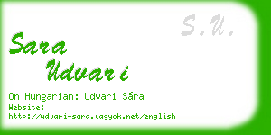 sara udvari business card